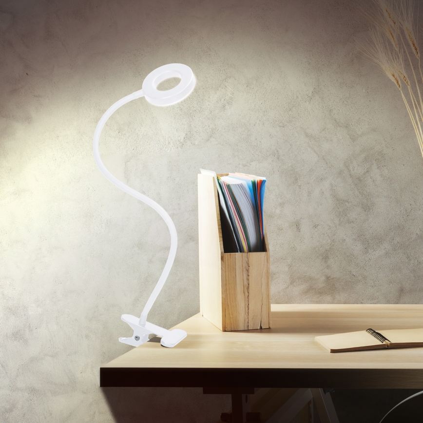 Lâmpada de mesa LED dimerizável com clipe LED/8W/230V 3000/4000/5000K branca