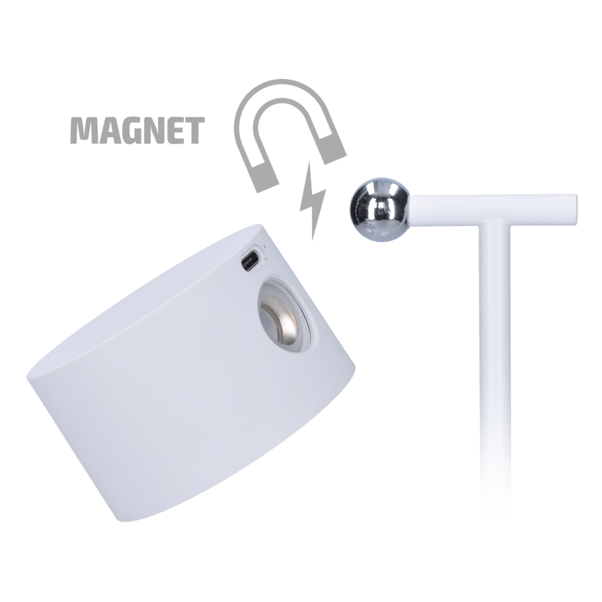 Lâmpada LED recarregável 3 em 1 com dimmer tátil LED/4W/2000 mAh 3000/4000/6500K branca