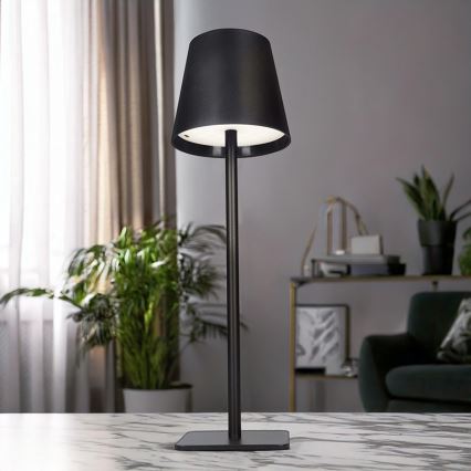 Lâmpada de mesa LED tátil recarregável com dimmer LUCCA LED/3,7V 3000/4000/6500K 2000 mAh preta