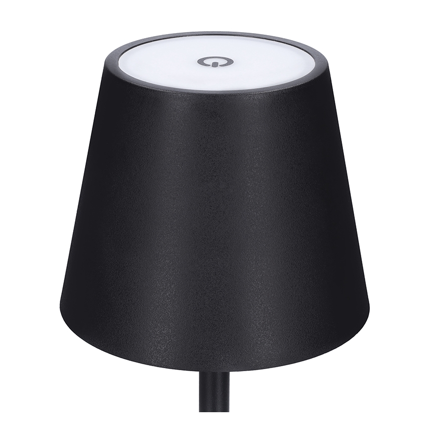 Lâmpada de mesa LED tátil recarregável com dimmer LUCCA LED/3,7V 3000/4000/6500K 2000 mAh preta