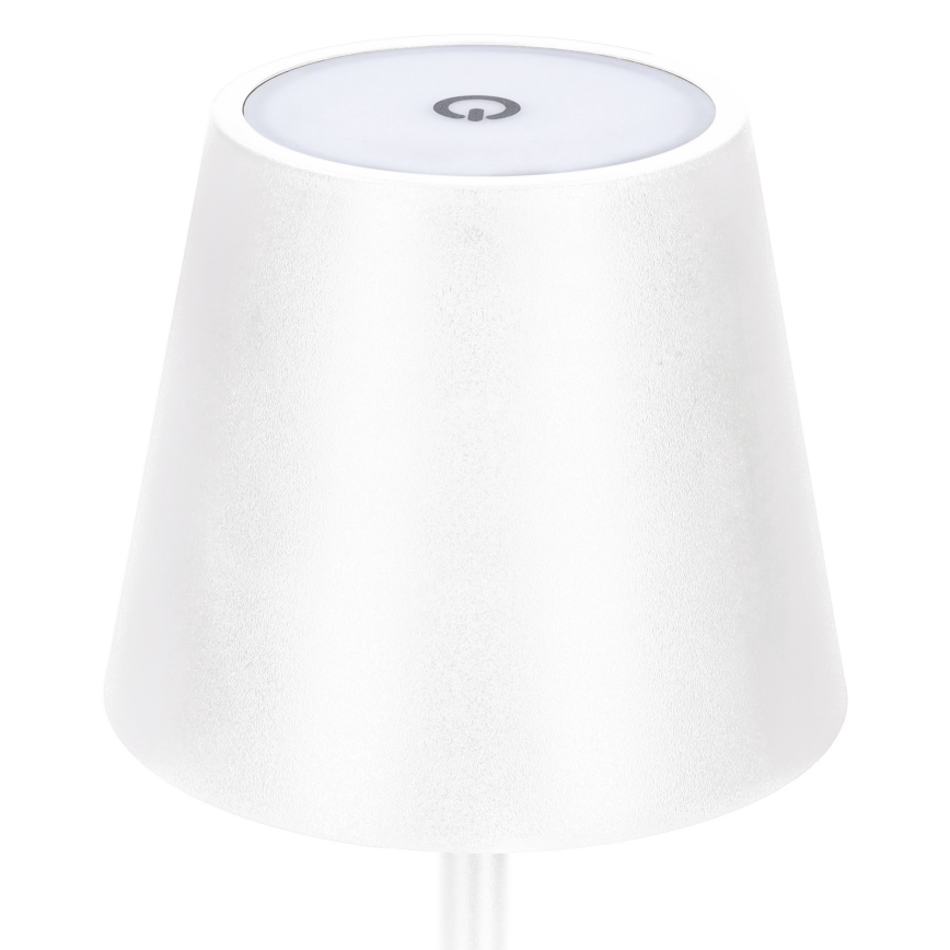 Candeeiro de mesa tátil recarregável e regulável LUCCA LED, 3,7V, 3000/4000/6500K, 2000 mAh, branco