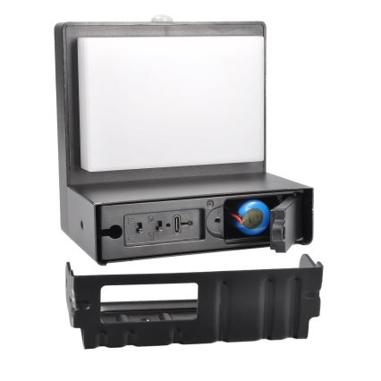 Luminária de parede solar LED com sensor de movimento e crepúsculo PALERMO LED/5W/3,7V 2000 mAh IP54 preta