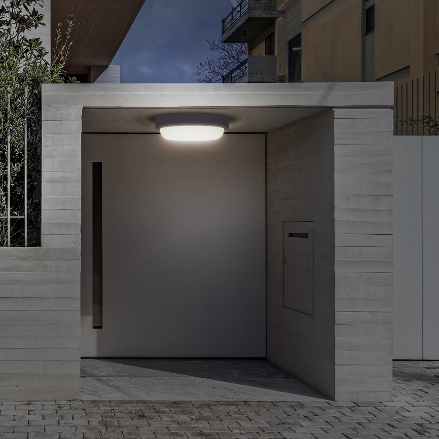 Iluminação de parede exterior LED LED/20W/230V 4000K IP54 cinzento redondo