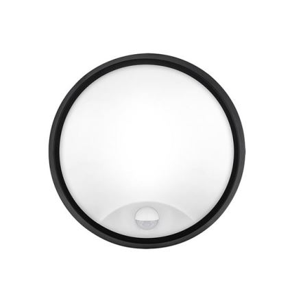 Aplique de parede LED para exterior com sensor 2 em 1, LED 20W, 230V, 3000/4000/6500K, IP65, Ø 22 cm