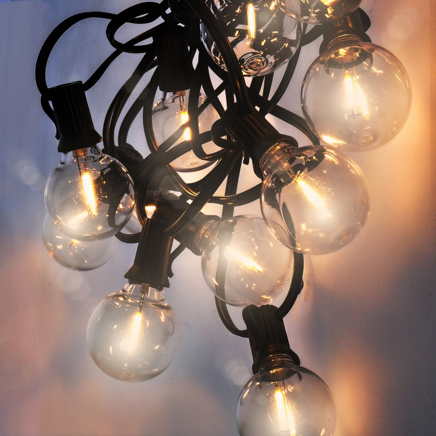 LED corrente decorativa para exterior GIRLANDA 25xE12 20m IP44 branco quente