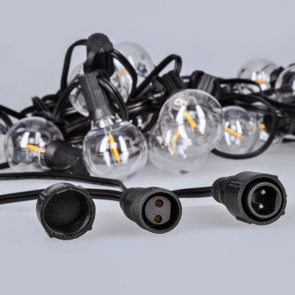 LED corrente decorativa para exterior GIRLANDA 25xE12 20m IP44 branco quente