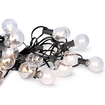 LED corrente decorativa para exterior GIRLANDA 25xE12 20m IP44 branco quente