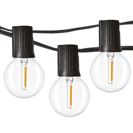 LED corrente decorativa para exterior GIRLANDA 25xE12 20m IP44 branco quente