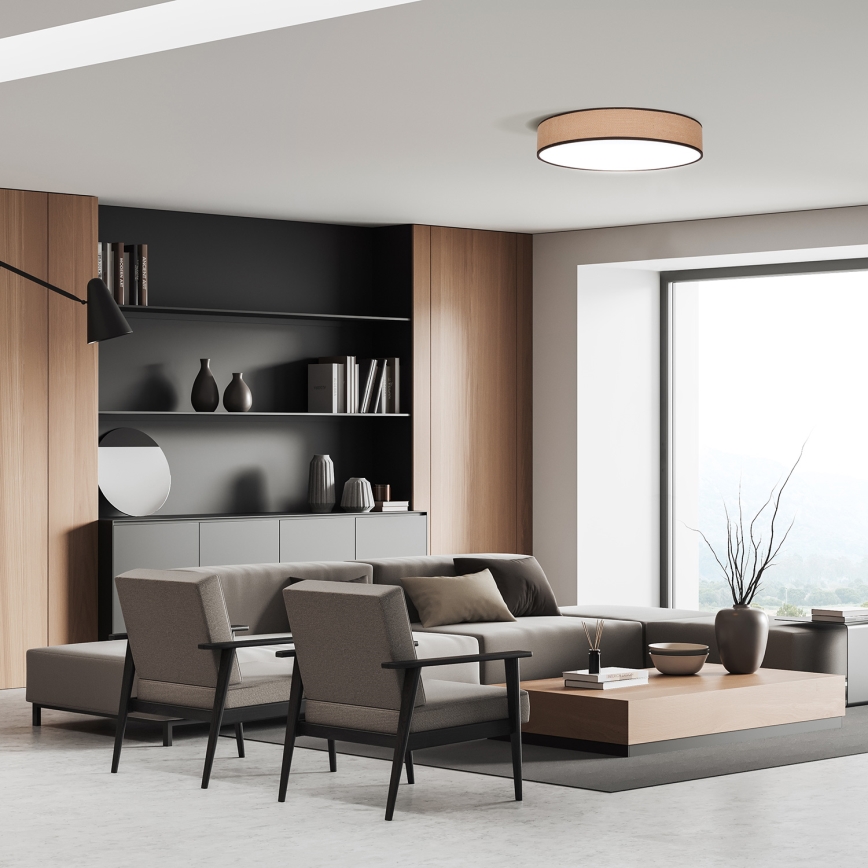 Luminária de teto LED dimmerizável BROWNIE LED/48W/230V 3000-6500K marrom diâmetro 40 cm + controlo remoto