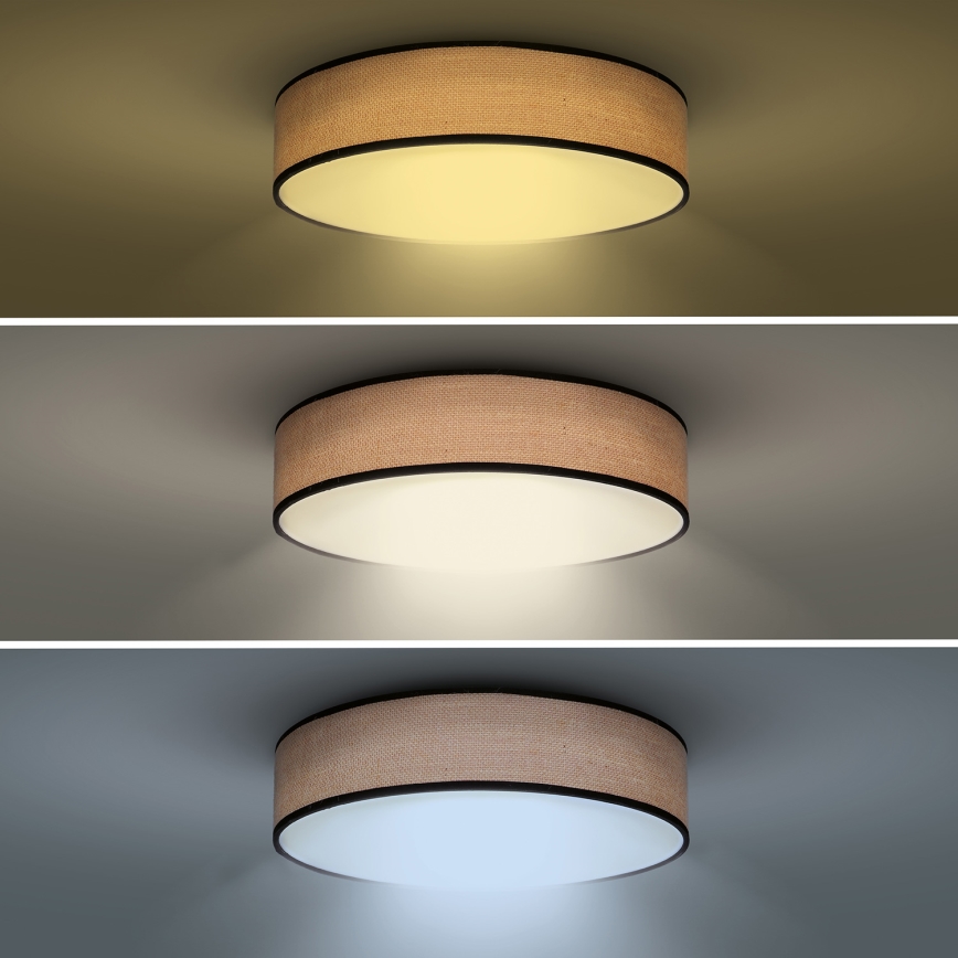 Luminária de teto LED dimmerizável BROWNIE LED/48W/230V 3000-6500K marrom diâmetro 40 cm + controlo remoto