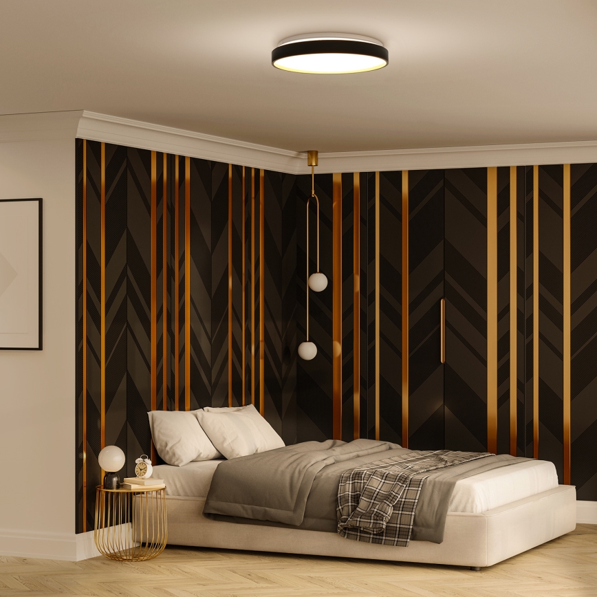 Iluminação de teto LED com regulação CALA LED/48W/230V 3000-6500K preto/dourado + comando