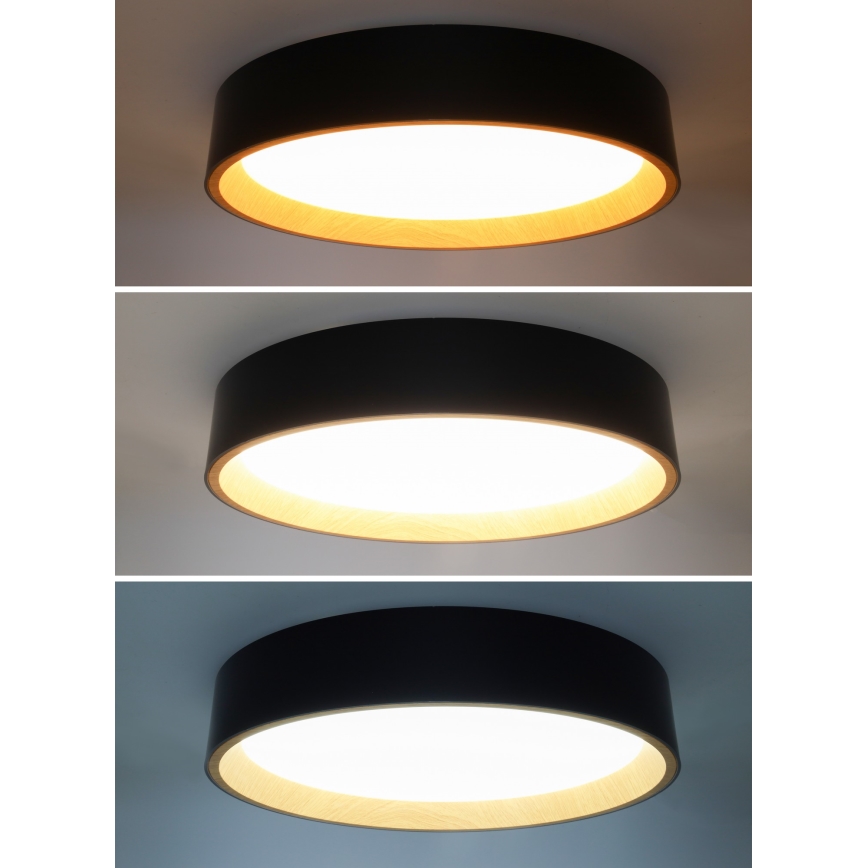 Iluminação de teto LED com regulação LARIOS LED/48W/230V 3000-6500K diâmetro 39 cm preto + comando