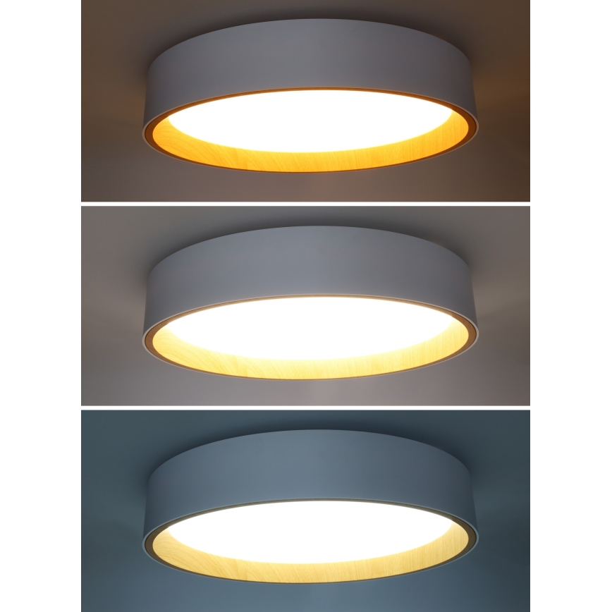 Luminária de teto LED dimmerizável LARIOS LED/48W/230V 3000-6500K diâmetro 39 cm branca + controlo remoto