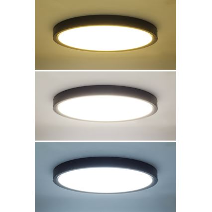Luminária de teto LED dimmerizável ESTELA LED/36W/230V diâmetro 30 cm preta + comando à distância