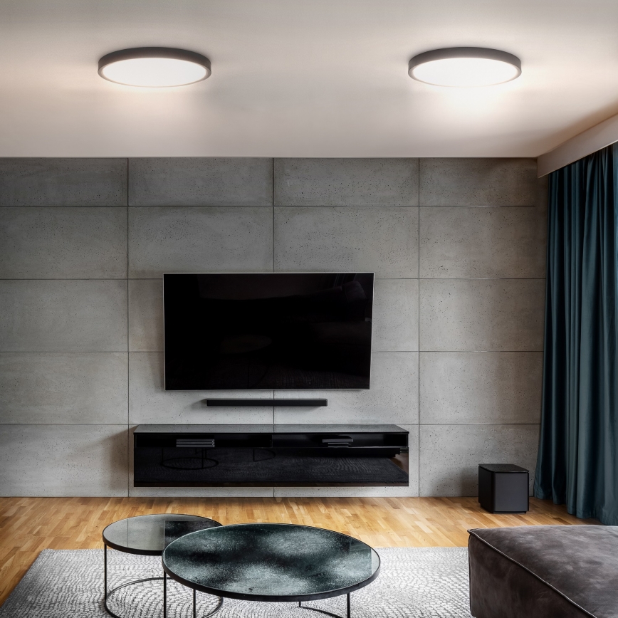 Luminária de teto LED dimmerizável ESTELA LED/36W/230V diâmetro 30 cm preta + comando à distância