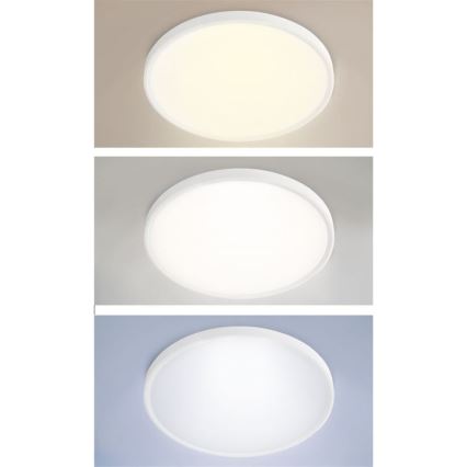Luminária LED dimável de teto, montagem aparente ou pendente, 50W/230V, 3000–6500K + controlo remoto