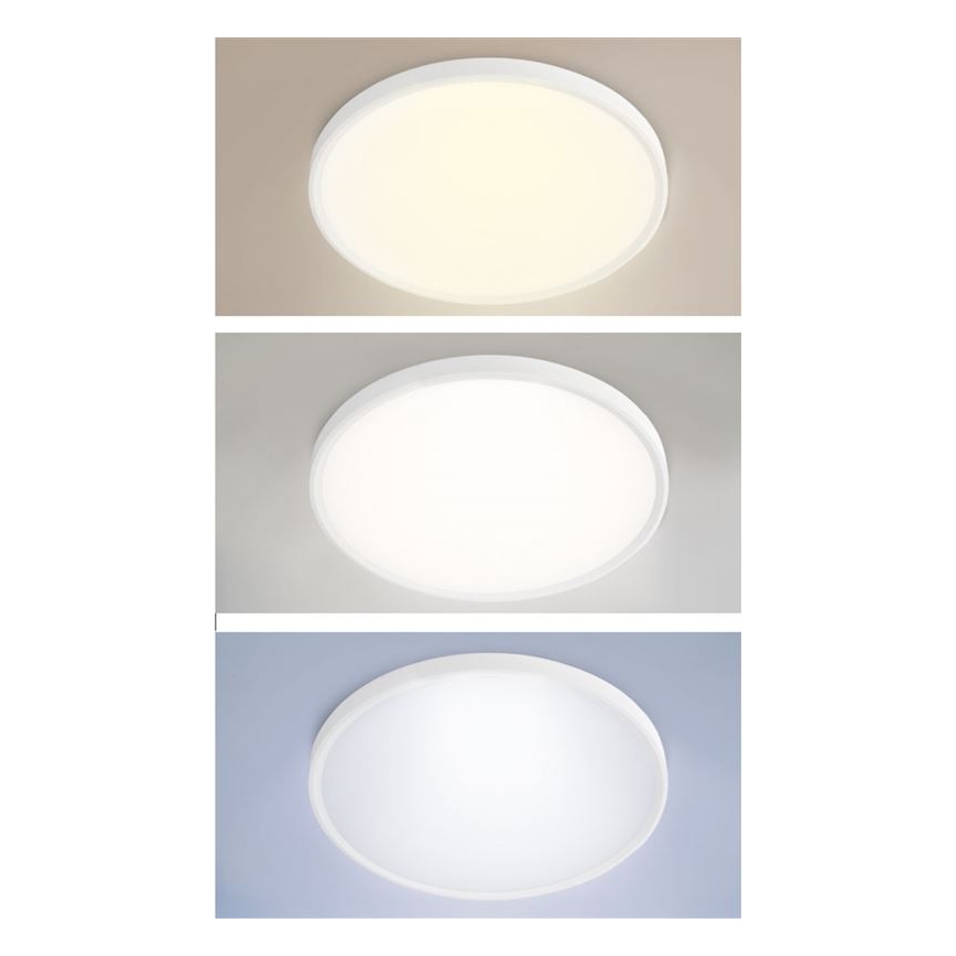 Luminária LED dimável de teto, montagem aparente ou pendente, 50W/230V, 3000–6500K + controlo remoto