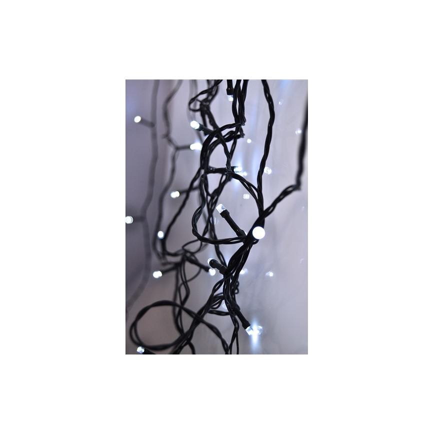 Corrente exterior de Natal LED 100xLED/8 funções IP44 13m branco frio
