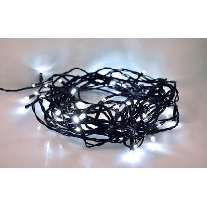 Cordão de LED para exterior, 100 LEDs, 8 modos, IP44, 13 m, branco frio