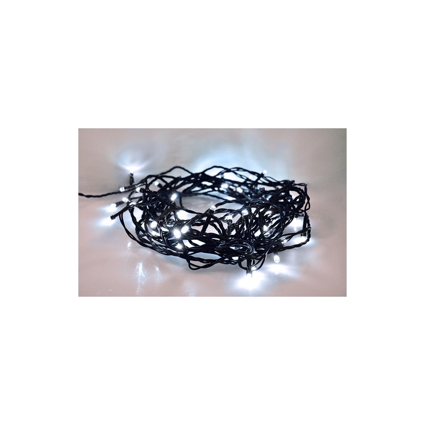 Cordão de LED para exterior, 100 LEDs, 8 modos, IP44, 13 m, branco frio