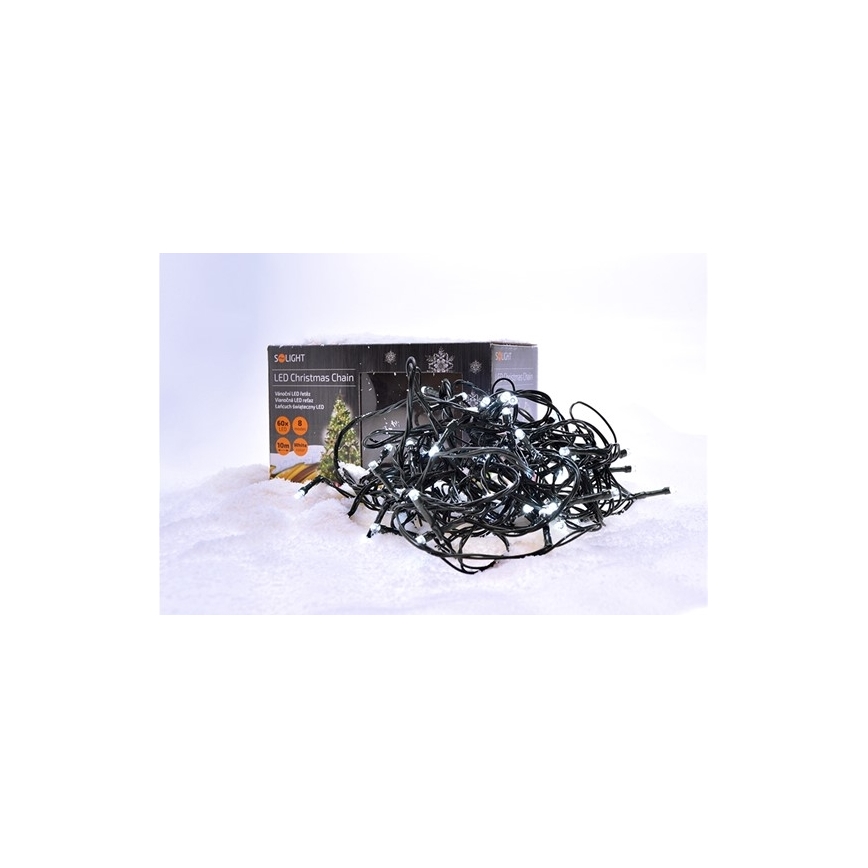 Cordão de LED para exterior, 100 LEDs, 8 modos, IP44, 13 m, branco frio