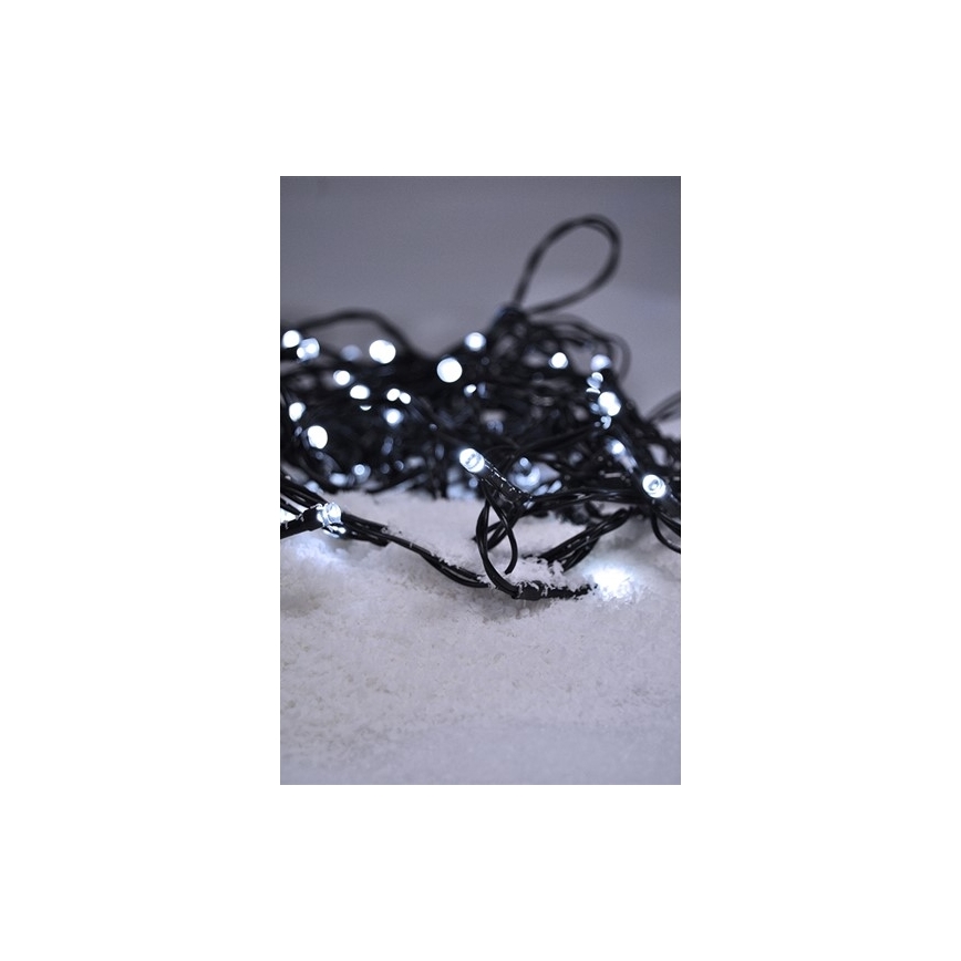 LED Guirlanda luminosa de Natal para exterior 100xLED/8 funções IP44 13m branco frio
