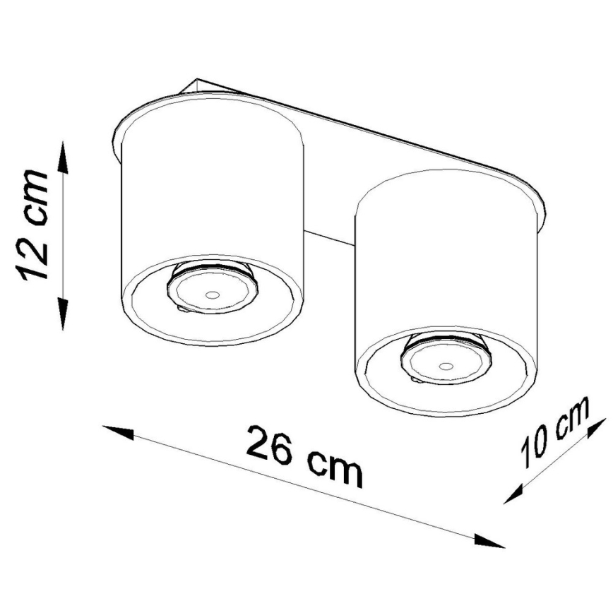 Foco ORBIS 2 2xGU10/40W/230V cinzento