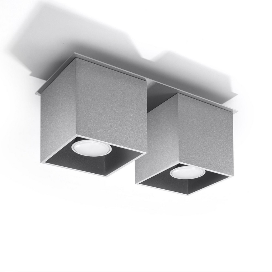 Foco QUAD 2 2xGU10/40W/230V cinzento