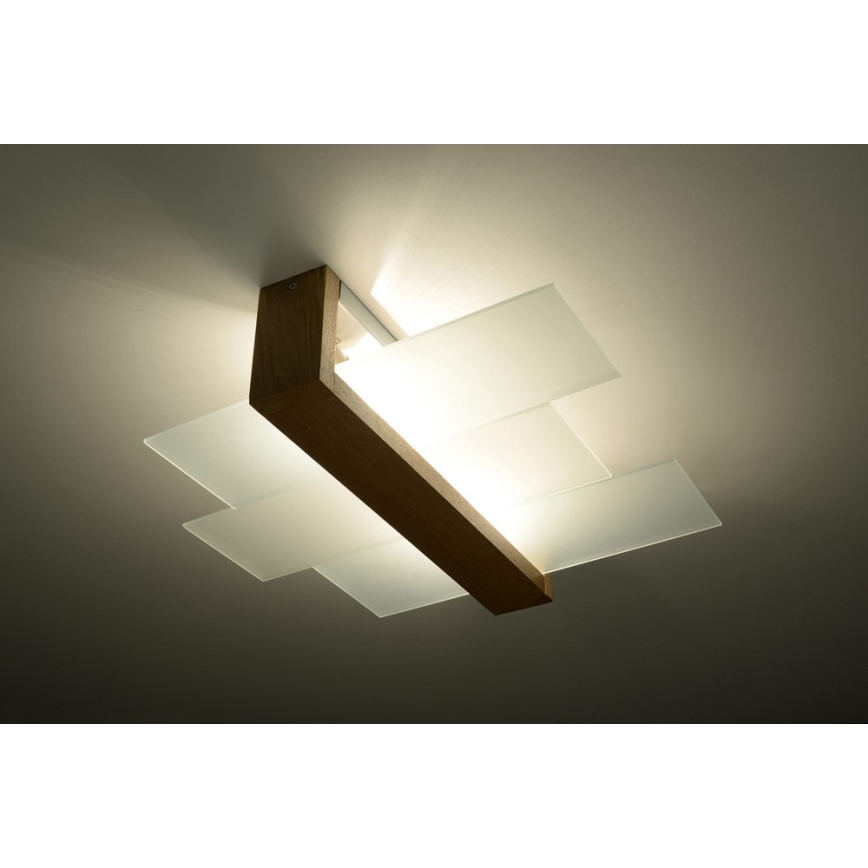Iluminação de teto FENIKS 2 2xE27/60W/230V Bétula/faia