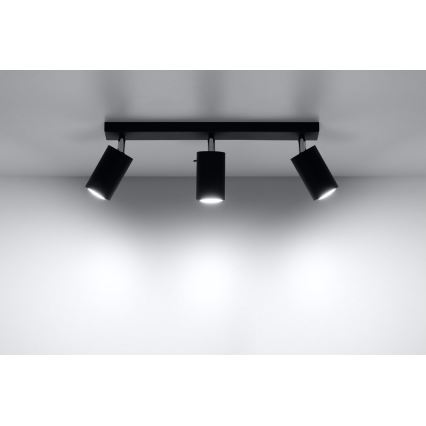 Foco RING 3 3xGU10/10W/230V preto