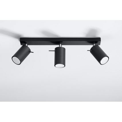 Foco RING 3 3xGU10/10W/230V preto