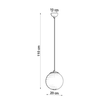 Lustre suspenso por cabo UGO 1xE27/15W/230V Ø 20 cm branco/cromado brilhante