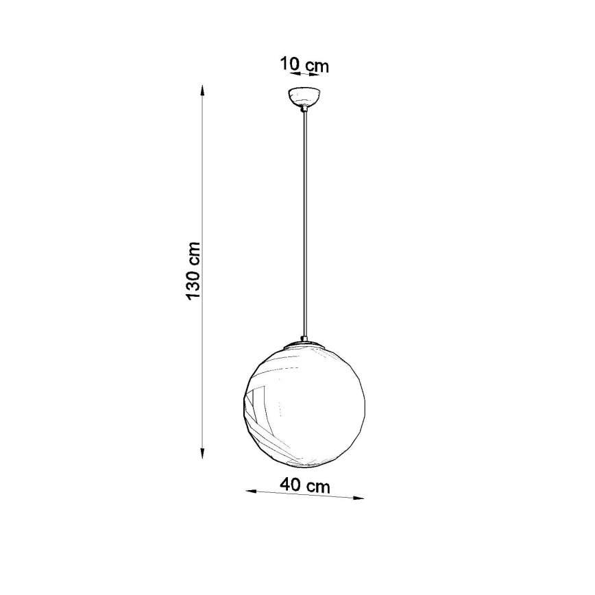 Lustre suspenso por cabo UGO 1xE27/15W/230V Ø 40 cm branco/cromado brilhante