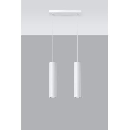 Candeeiro suspenso LAGOS 2 2xGU10/10W/230V branco