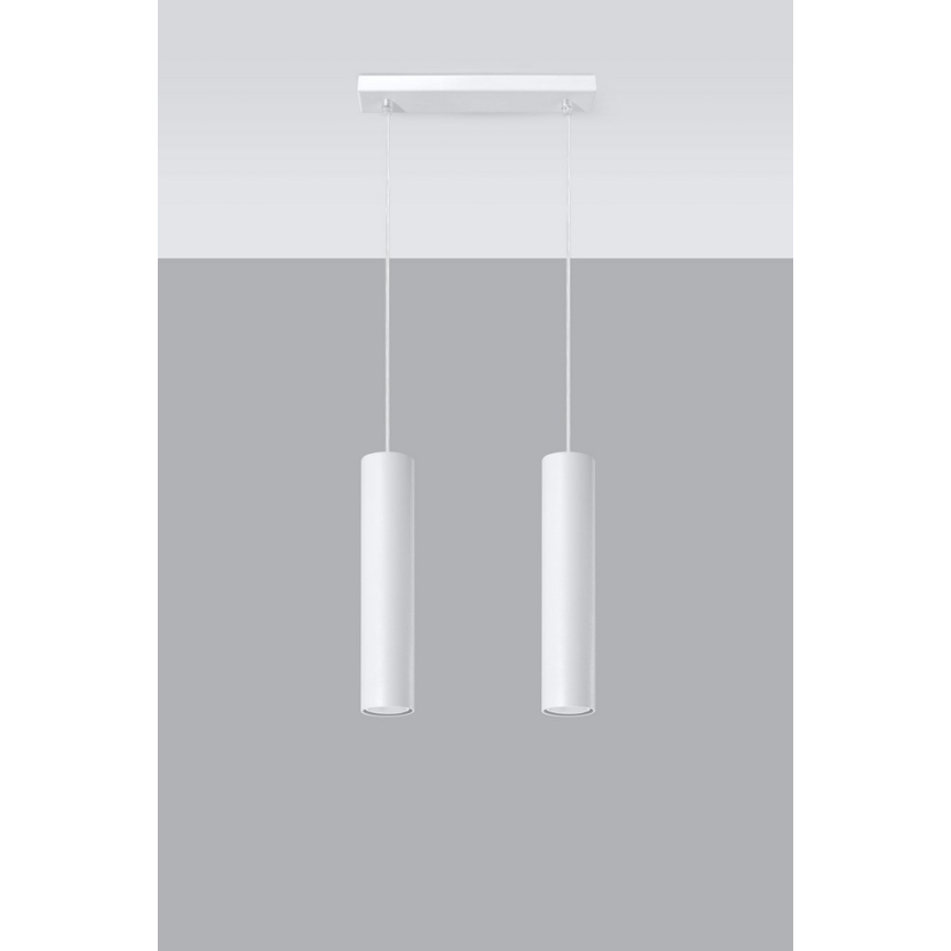 Candeeiro suspenso LAGOS 2 2xGU10/10W/230V branco