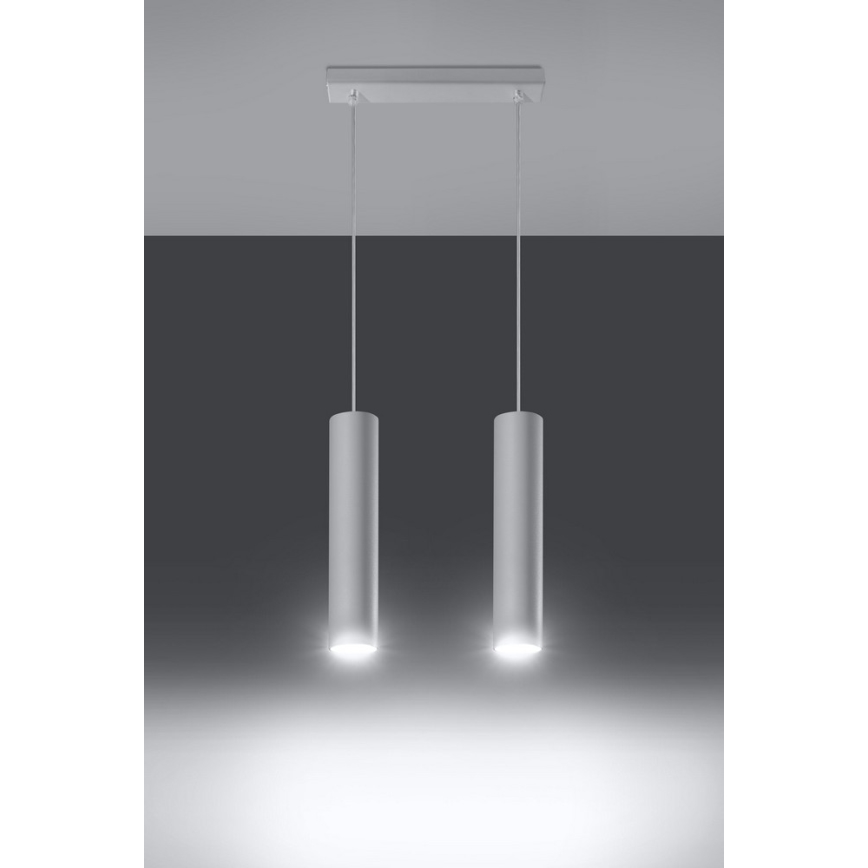 Candeeiro suspenso LAGOS 2 2xGU10/10W/230V branco