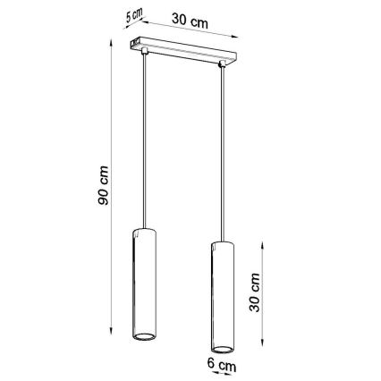 Candeeiro suspenso LAGOS 2 2xGU10/10W/230V branco