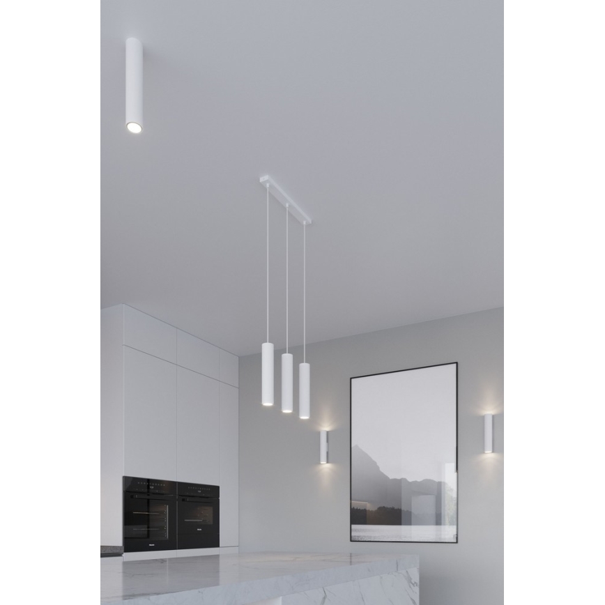 Candeeiro suspenso LAGOS 3 3xGU10/10W/230V branco