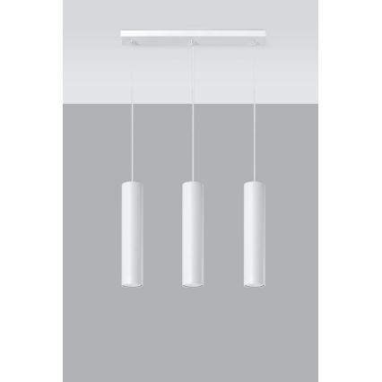 Candeeiro suspenso LAGOS 3 3xGU10/10W/230V branco