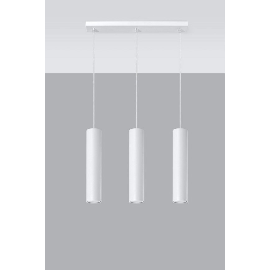 Candeeiro suspenso LAGOS 3 3xGU10/10W/230V branco