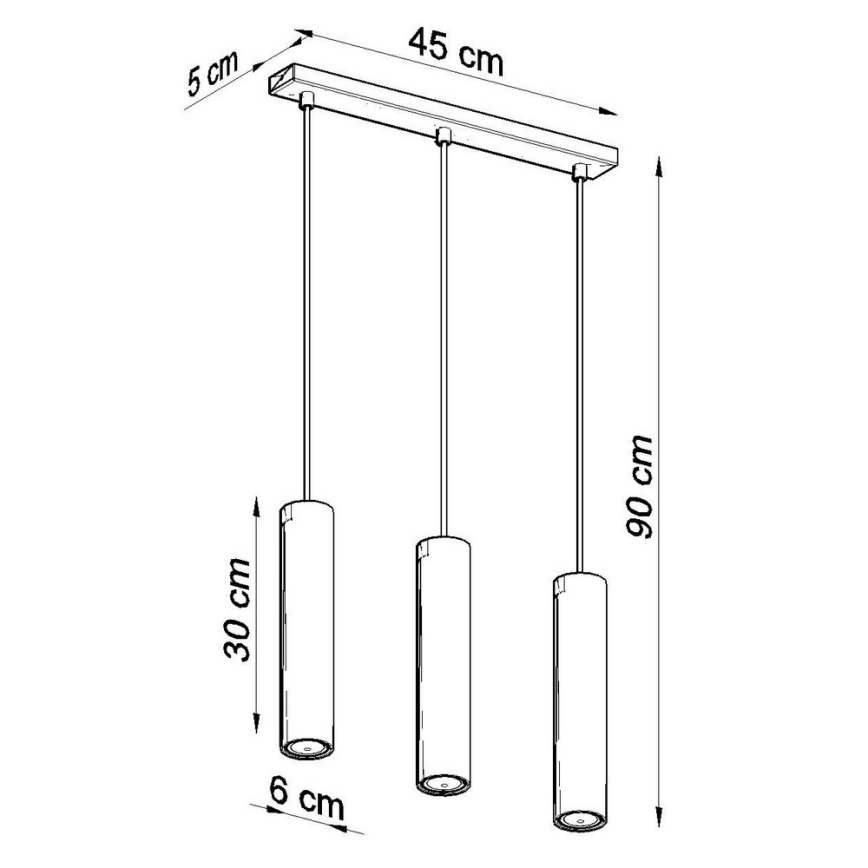 Candeeiro suspenso LAGOS 3 3xGU10/10W/230V branco