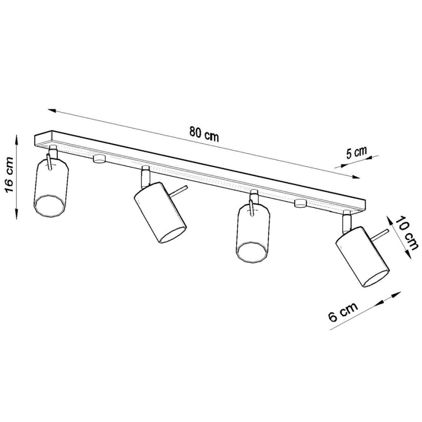 Foco RING 4L 4xGU10/10W/230V branco