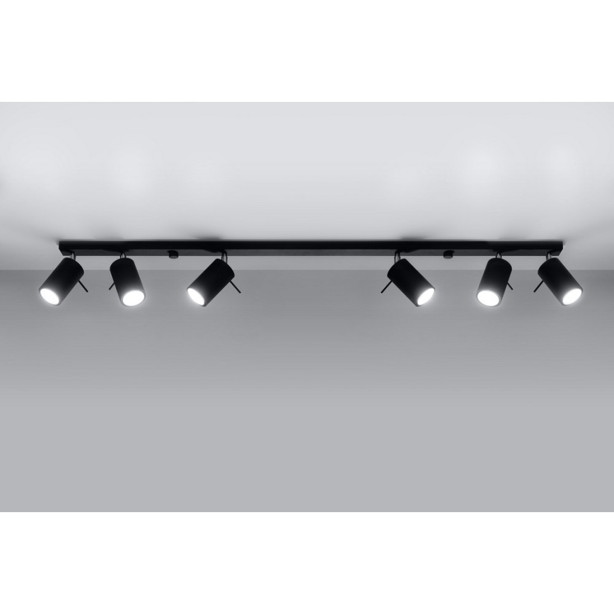 Foco RING 6L 6xGU10/10W/230V preto