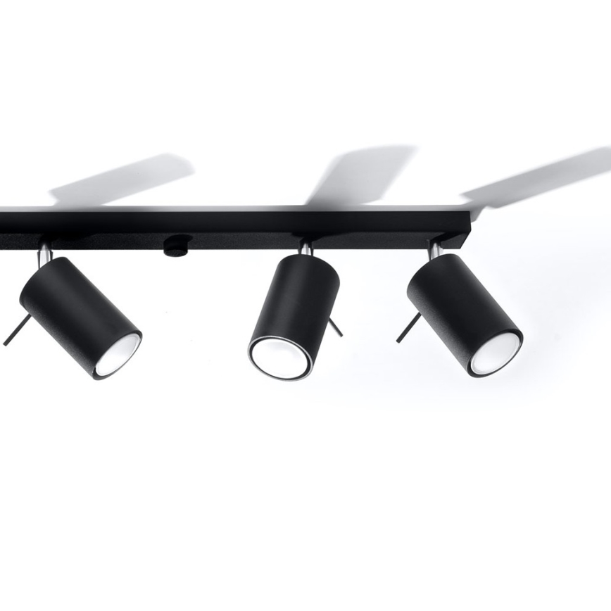 Foco RING 6L 6xGU10/10W/230V preto