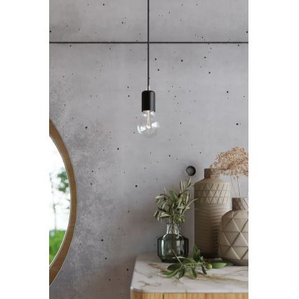 Candeeiro suspenso EDISON 1 1xE27/60W/230V aranha preto