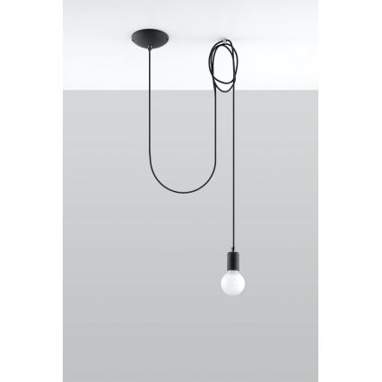 Candeeiro suspenso EDISON 1 1xE27/60W/230V aranha preto