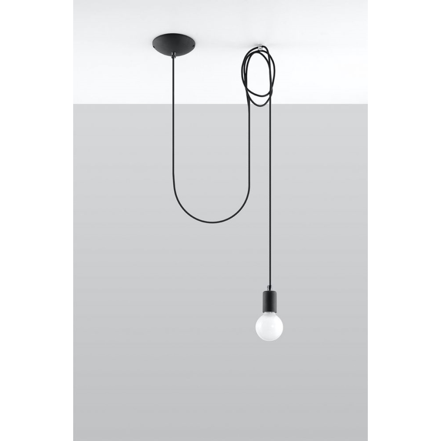 Candeeiro suspenso EDISON 1 1xE27/60W/230V aranha preto
