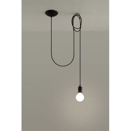 Candeeiro suspenso EDISON 1 1xE27/60W/230V aranha preto