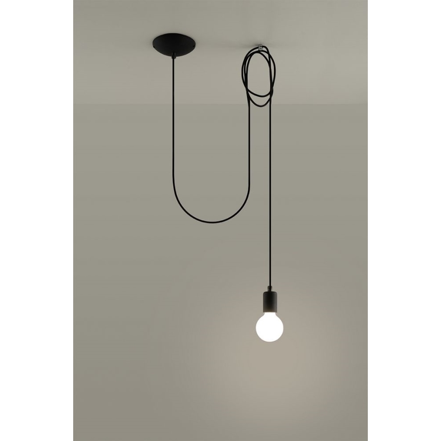 Candeeiro suspenso EDISON 1 1xE27/60W/230V aranha preto