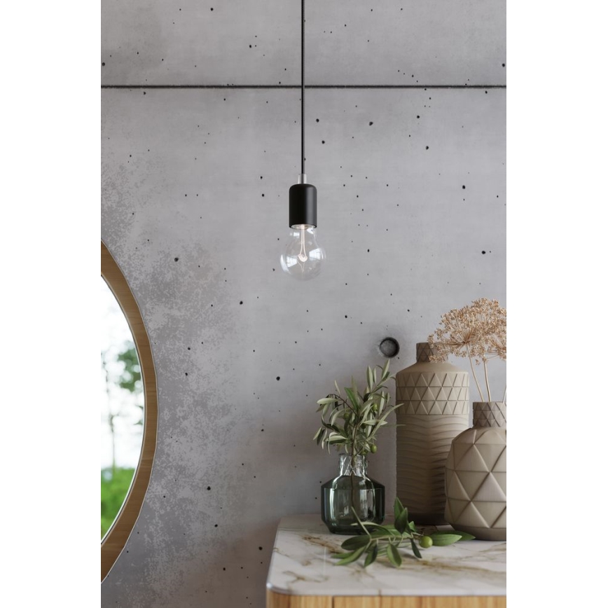 Candeeiro suspenso EDISON 3 3xE27/60W/230V aranha preto